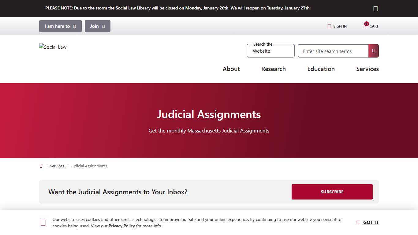 Judicial Assignments Supreme Judicial Court Social Law